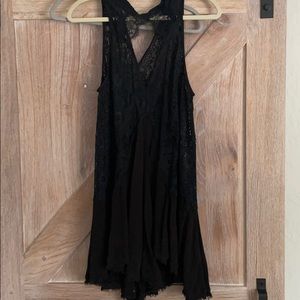 Free People Black Lace Tunic